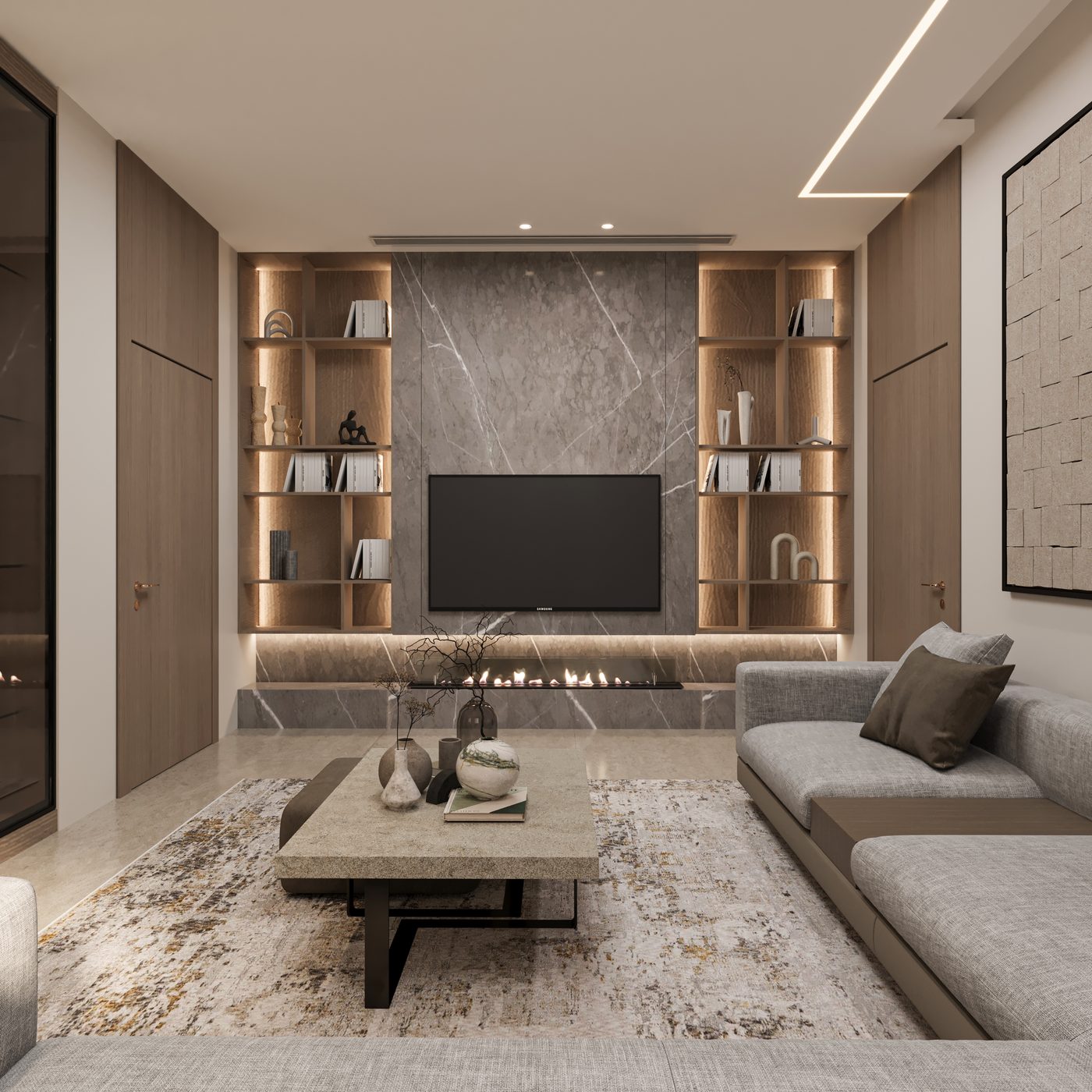 تصميم داخلي فاخر دبي — غرفة معيشة
